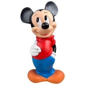 Vintage Mickey Mouse Figure 11 1/2" Piggy Bank By Illco (No stopper)